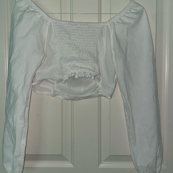 Boutique Corset Long Sleeve Crop Top - White - Size Small - Picture 2 of 3